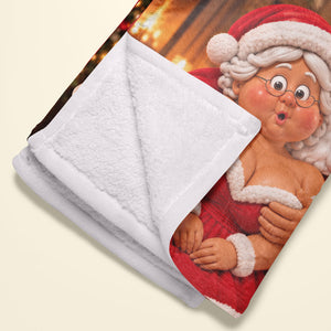 Santa Old Couple Touch Your Boobs Blanket - Personalized Gifts For Couple 01nata121026 - Blanket - GoDuckee