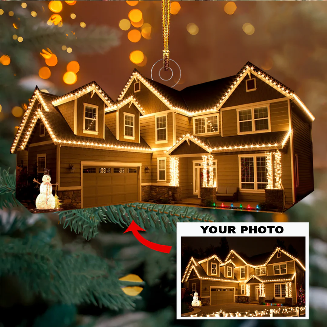 Custom Photo Gifts For Family, Upload House Photo Christmas Ornament 25pgxx290824 - Ornament - GoDuckee