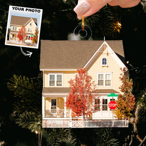 Custom Photo Gifts For Family, Upload House Photo Christmas Ornament 24pgxx290824 - Ornament - GoDuckee