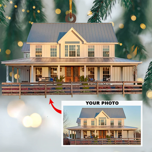 Custom Photo Gifts For Family, Upload House Photo Christmas Ornament 25pgxx290824 - Ornament - GoDuckee