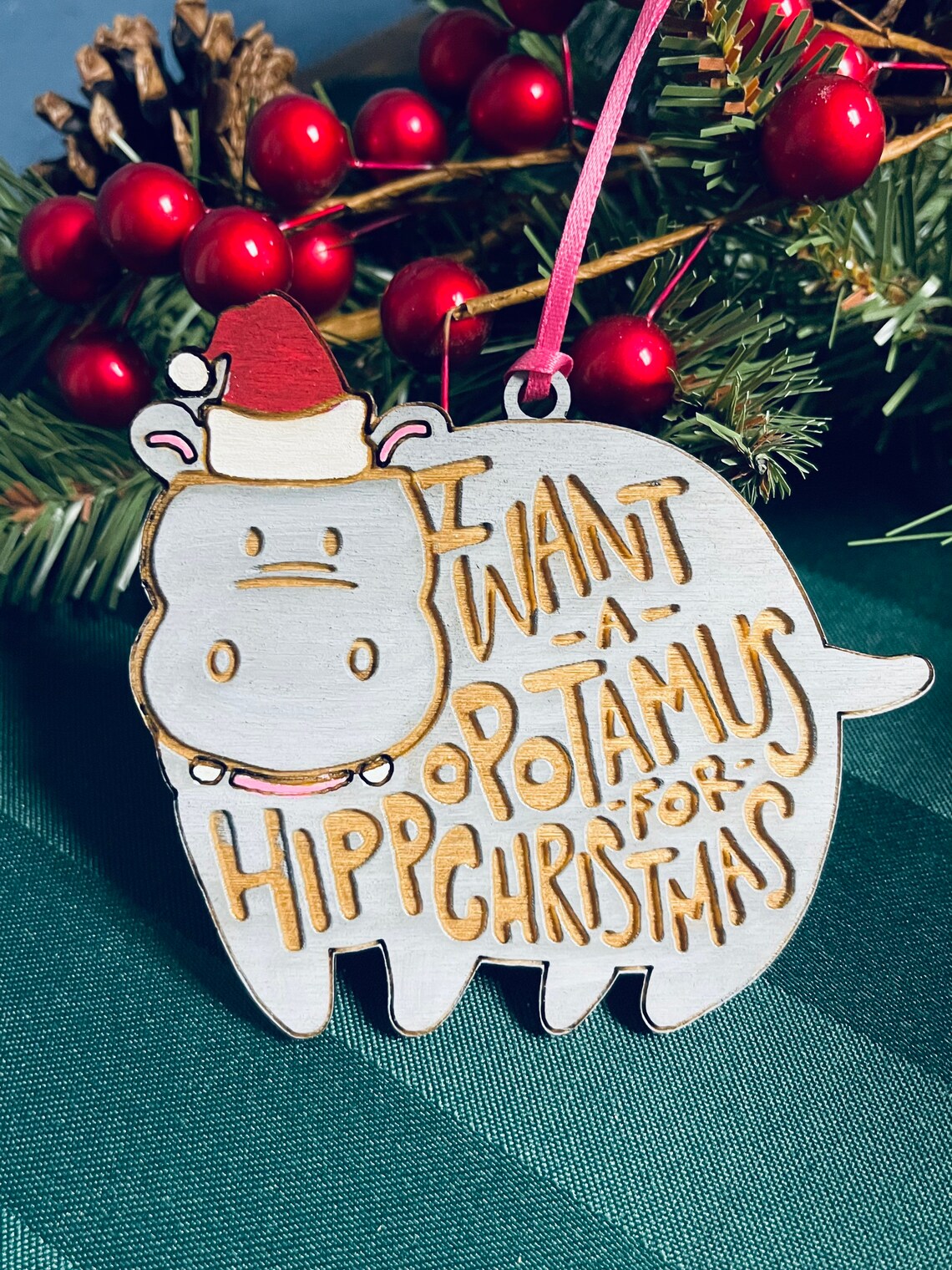 Funny Hippopotamus Christmas Ornament - Ornament - GoDuckee