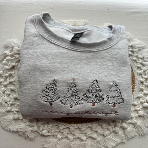 Merry and Bright Embroidered Shirt 205acxx260824 Christmas Tree - Shirts - GoDuckee