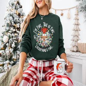 Everything Is Fine Christmas Lights Sweatshirt 213acxx260824 - Shirts - GoDuckee