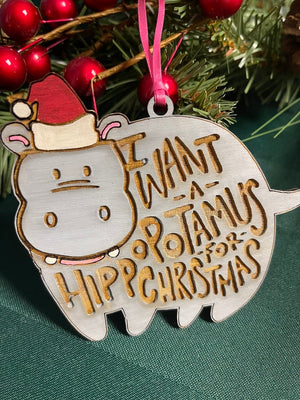 Funny Hippopotamus Christmas Ornament - Ornament - GoDuckee