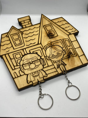 Gift For Couple Wood Key Holder Cartoon Movie 01ACXX190824 - - GoDuckee