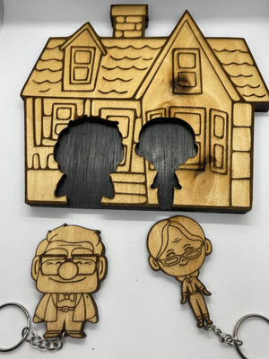 Gift For Couple Wood Key Holder Cartoon Movie 01ACXX190824 - - GoDuckee