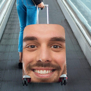 Custom Photo Luggage Cover Funny Face Gift For Upcoming Trips - Luggage Covers - GoDuckee