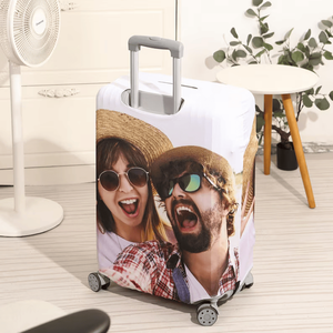 Custom Photo Luggage Cover Funny Face Gift For Upcoming Trips - Luggage Covers - GoDuckee