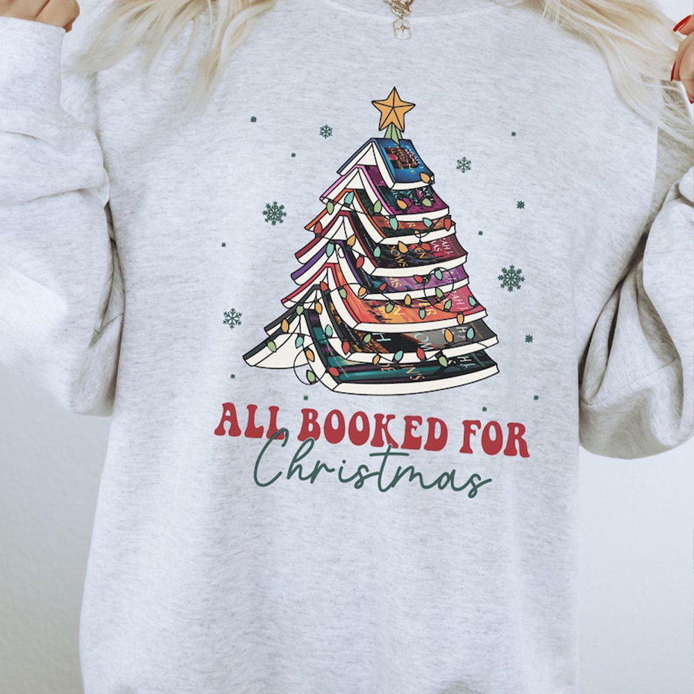 Gift For Christmas Shirt Bookish Christmas Tree Sweatshirt 05ACXX081024 - Shirts - GoDuckee