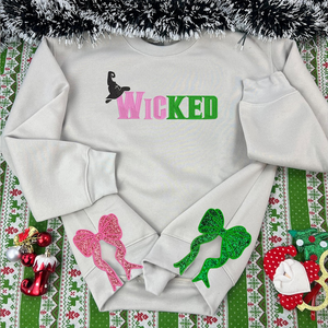 Gift For Christmas Glitter Embroidered Sweatshirt Wicked Side Bow 01ACXX121124 - Shirts - GoDuckee