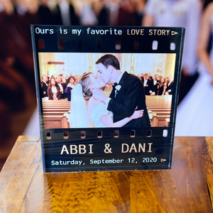Custom Photo Gifts For Couple Personalized Custom Shaped Acrylic Plaque Ours Is My Favorite Love Story - Decorative Plaques - GoDuckee