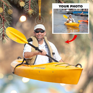 Custom Photo Gifts For Kayaking Lovers, Upload Kayaking Christmas Ornament 14pgvp140924 - Ornament - GoDuckee