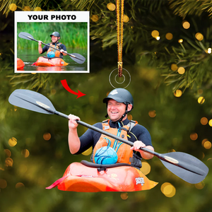 Custom Photo Gifts For Kayaking Lovers, Upload Kayaking Christmas Ornament 14pgvp140924 - Ornament - GoDuckee