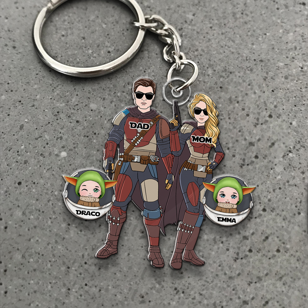 Personalized Gifts For Galactic Family Keychain 012QHHU141224HA - Keychains - GoDuckee