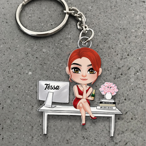 Personalized Gifts For Boss Chibi Girl Acrylic Keychain 02QHHU121224HH - Keychains - GoDuckee