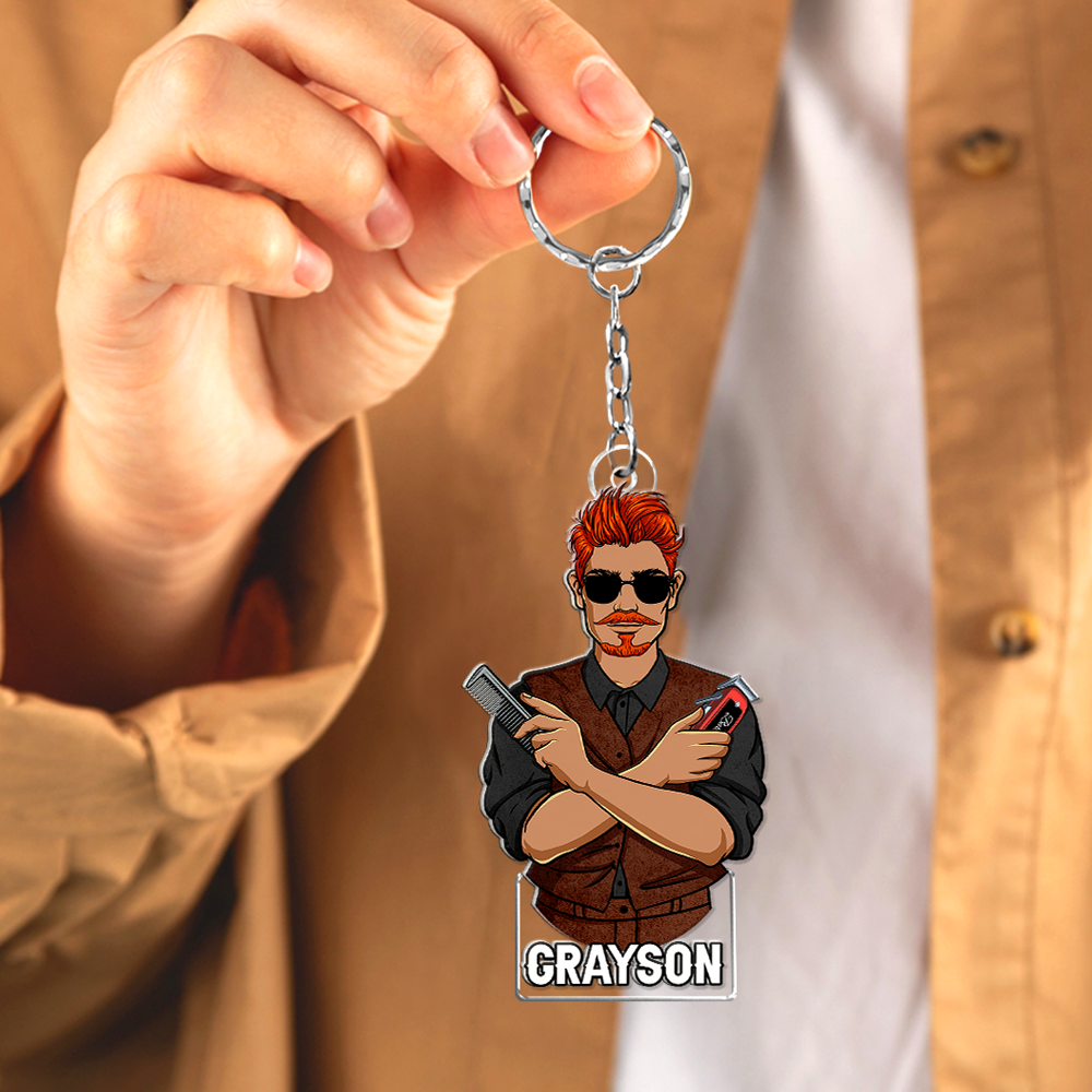 Personalized Gifts For Barber Keychain 04QHHU171224TM - Keychains - GoDuckee