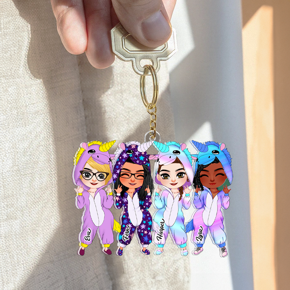 Personalized Gifts For Besties Keychain Unicorn Girls 01QHHU191224HH - Keychains - GoDuckee