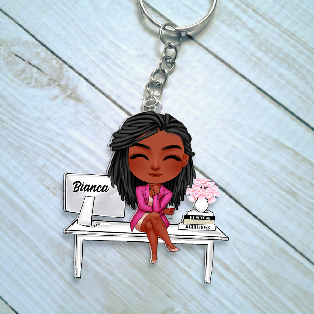 Personalized Gifts For Boss Chibi Girl Acrylic Keychain 02QHHU121224HH - Keychains - GoDuckee