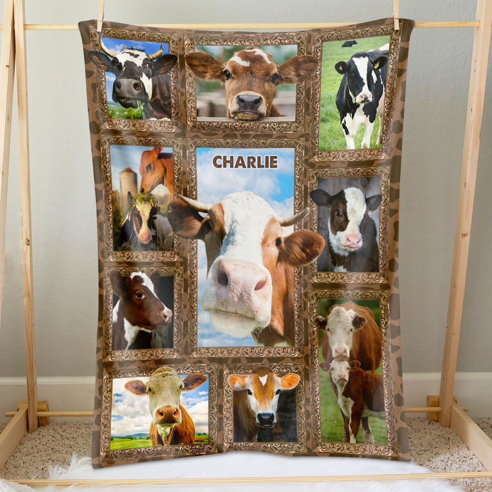Highland Cow - Personalized Photos Collage Blanket 051qhti311224 - Blanket - GoDuckee