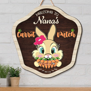 Personalized Gifts For Grandma Wood Sign Welcome To Nana's Carrot Patch 05KATI160224 - Wood Signs - GoDuckee