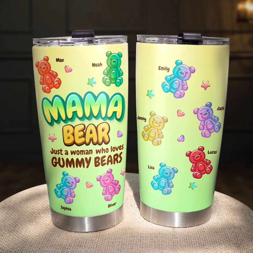Personalized Gifts For Mothers Tumbler Mom Bear 02OHTI230124 - Tumbler Cups - GoDuckee