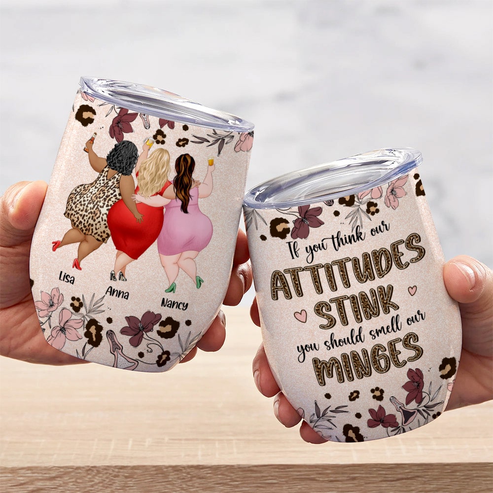 Chubby Besties Personalized Funny Wine Tumbler Gift For Friend - Wine Tumbler - GoDuckee