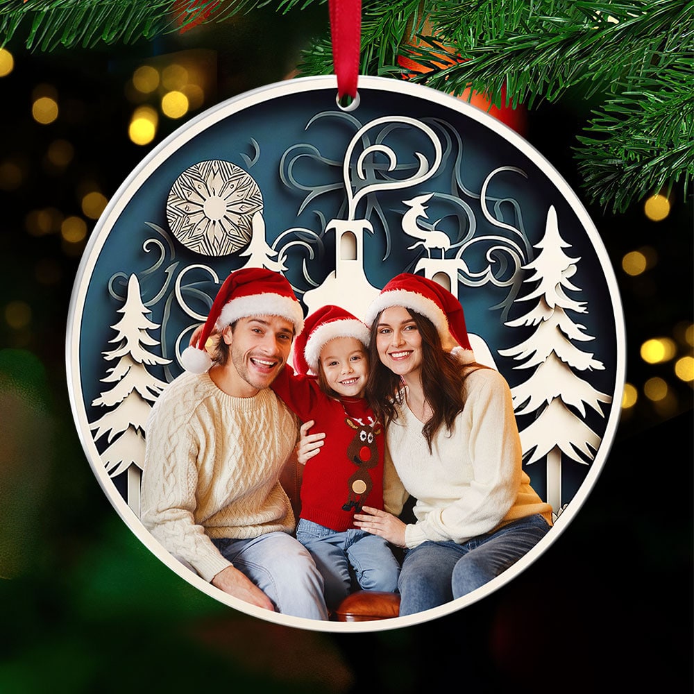 Custom Photo Gifts For Family Ornament First Christmas 05xqti110924 - Ornament - GoDuckee