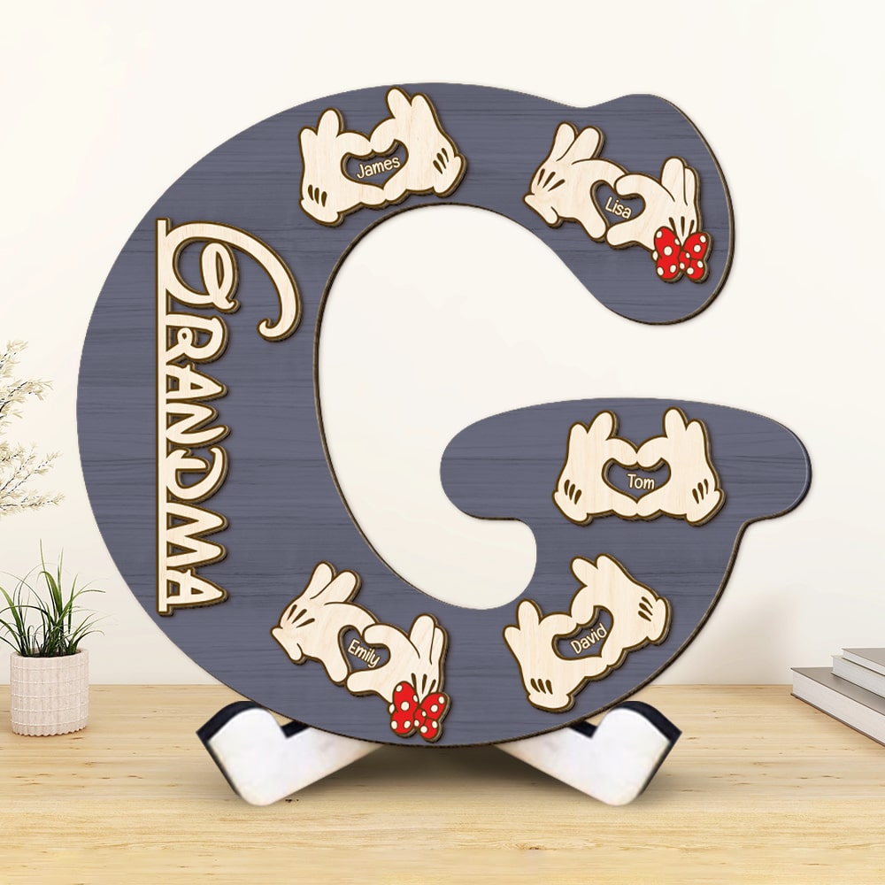 Personalized Gifts For Grandma & Mom Wood Sign Initial Letter 03QHTI220224 - Wood Signs - GoDuckee