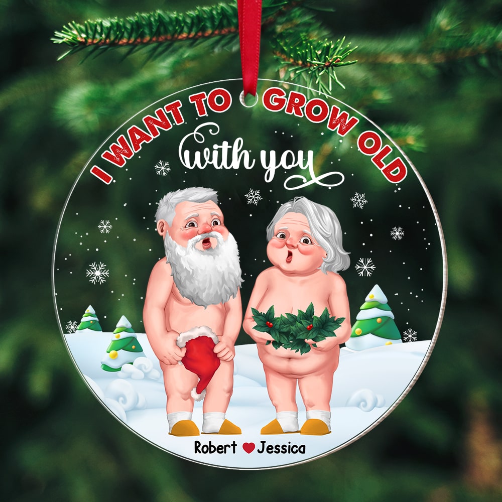 Couple, I Want To Grow Old With You, Personalized Ornament, Christmas Gifts For Couple - Ornament - GoDuckee