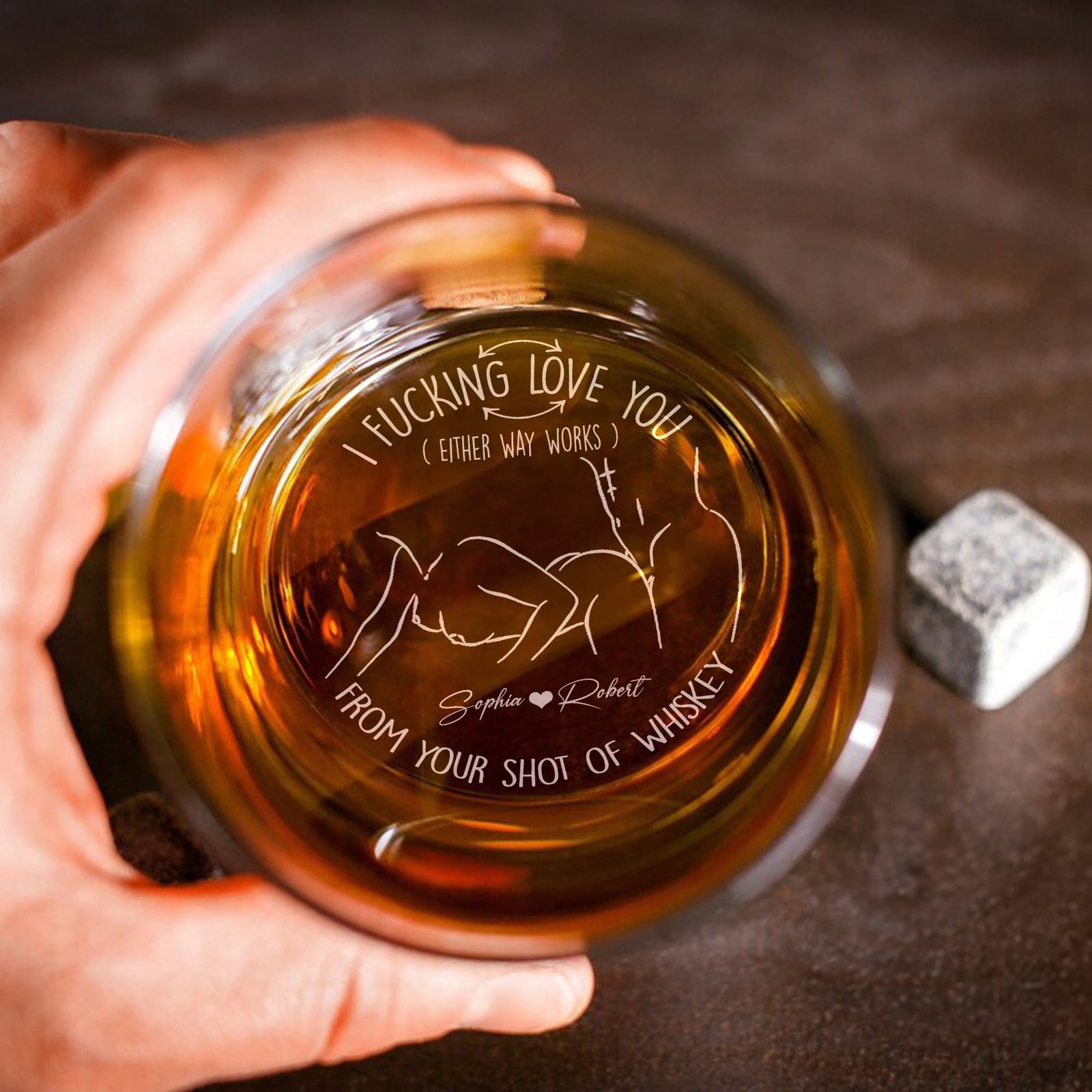 Personalized Gifts For Couple Whiskey Glass 03kati040624 - Drinkware - GoDuckee