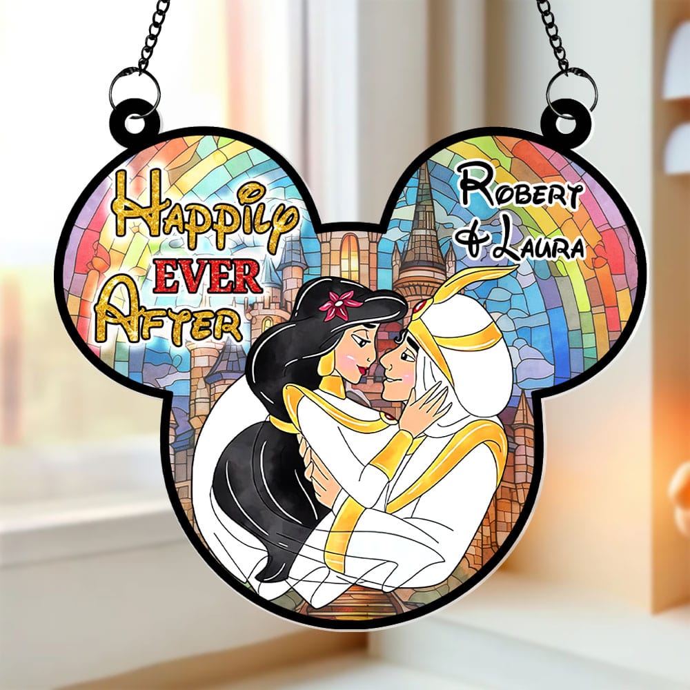 Personalized Gifts For Couple Suncatcher Window Hanging Ornament 01xqti120624 - Ornament - GoDuckee