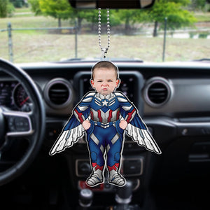 Custom Photo Gifts For Kids Car Ornament Power Hero 04NATI010224 - Ornaments - GoDuckee