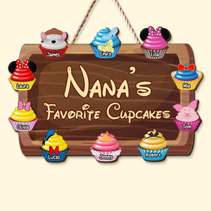 Personalized Gifts For Grandma Wood Sign Nana's Favorite Cupcakes 02OHTI060224 - Wood Signs - GoDuckee