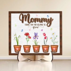 Personalized Gift For Mom Wood Sign Mommy Thank You For Helping Us Grow - Wood Signs - GoDuckee