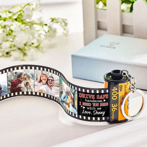 Personalized Gift For Couple Film Roll Keychain Drive Safe Handsome - Keychains - GoDuckee