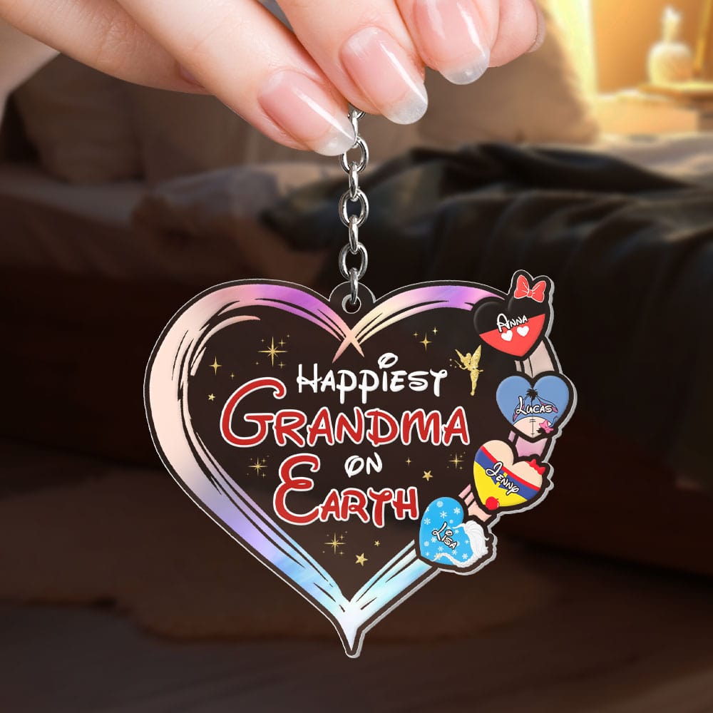 Personalized Gifts For Grandma Keychain Happiest Grandma on Earth 02QHTI060324 - Keychains - GoDuckee