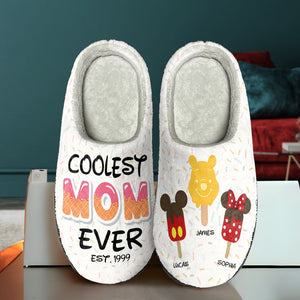 Personalized Gifts For Mothers Home Slippers Coolest Mom Ever 04HTTI130124 - Shoes - GoDuckee