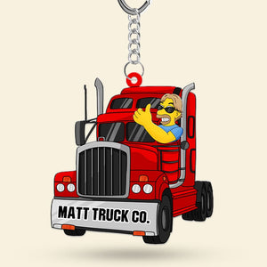 Personalized Gifts For Truck Driver Keychain, Badass Trucker 04qhti120724hg - Keychains - GoDuckee