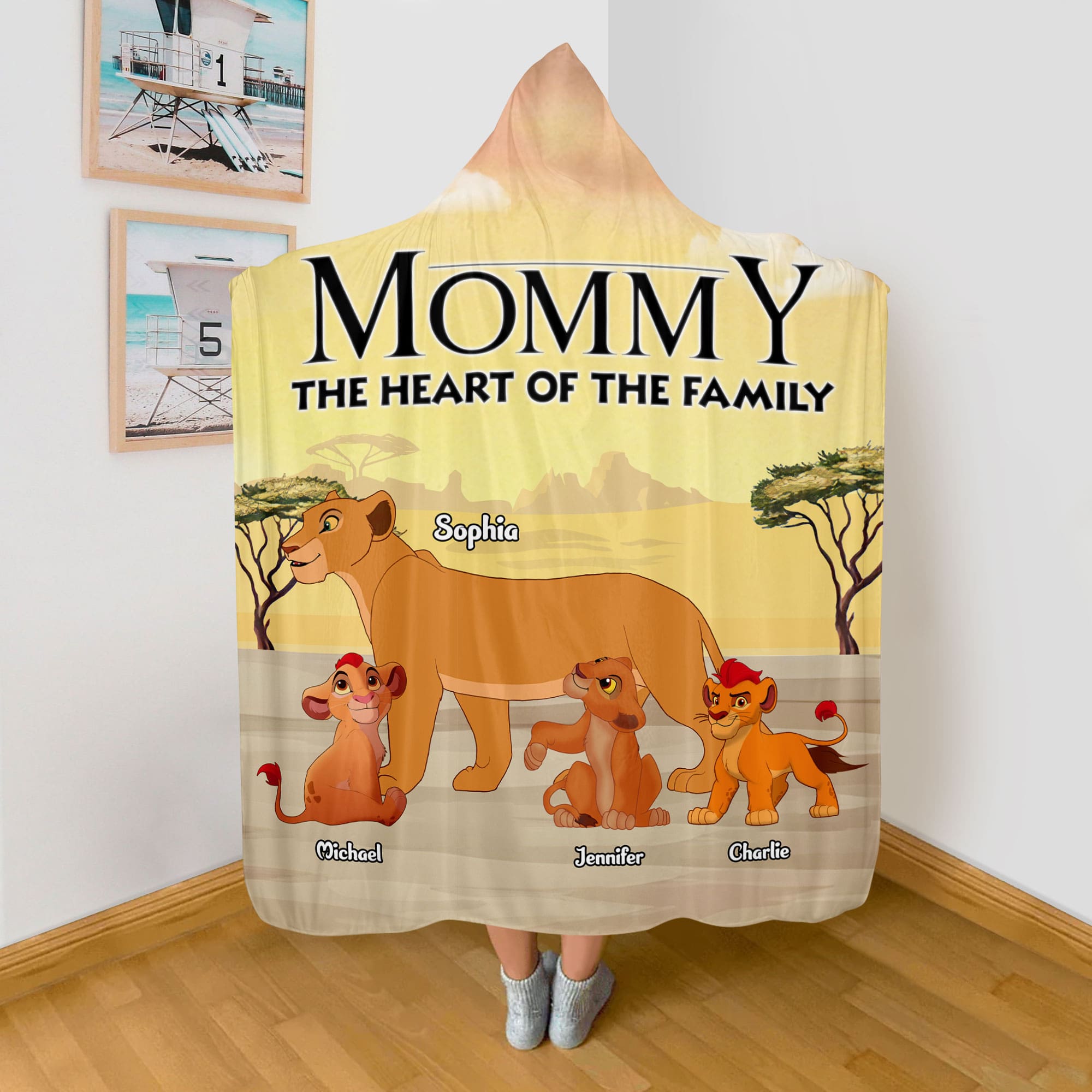 Personalized Gifts For Mom Wearable Blanket Hoodie Mommy The Heart Of The Family 04OHTI020324 - Blankets - GoDuckee