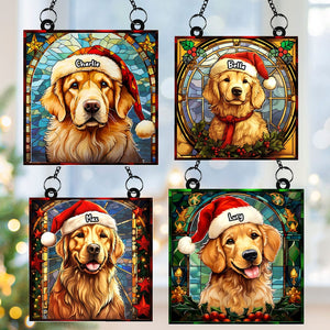 Personalized Christmas Gifts For Dog Lovers Suncatcher Ornament Golden Retriever 04huti090924 - Ornament - GoDuckee