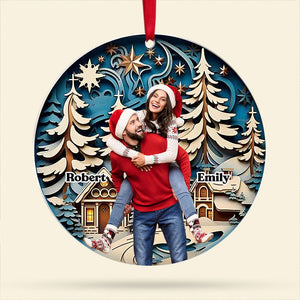 Custom Photo Gifts For Couple Ornament First Christmas 01xqti110924 - Ornament - GoDuckee