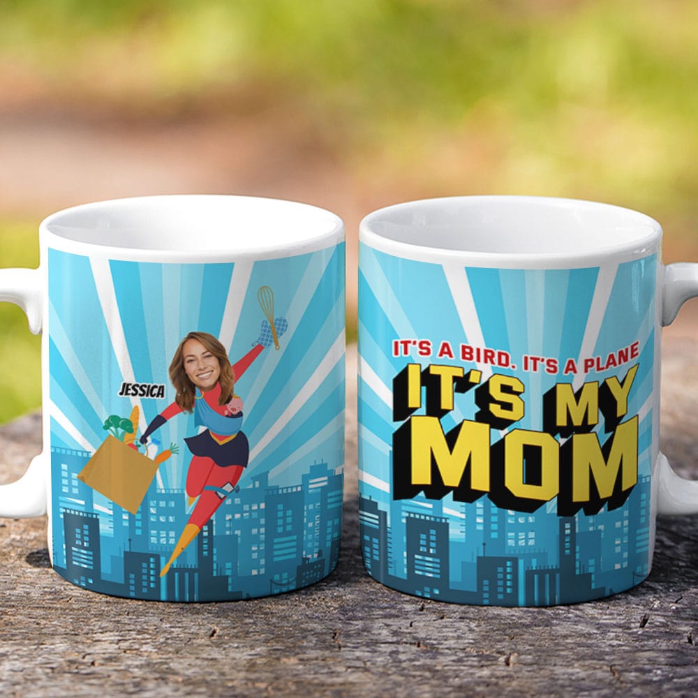 Custom Photo Gift For Mom Coffee Mug It's A Bird, It's A Plane, It's My Mom 01TOTI040324 - Coffee Mugs - GoDuckee