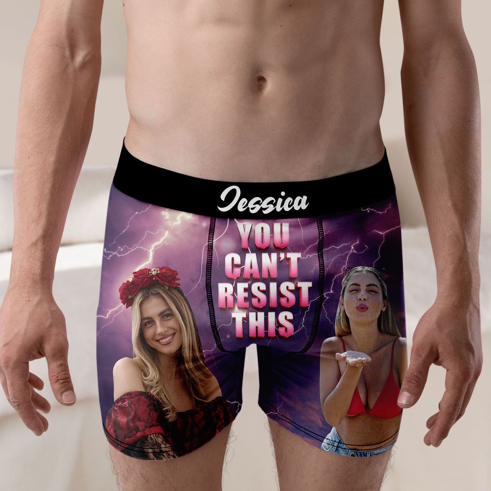 Personalized Gift For Couple Boxer You Can't Resist - Boxer Briefs - GoDuckee