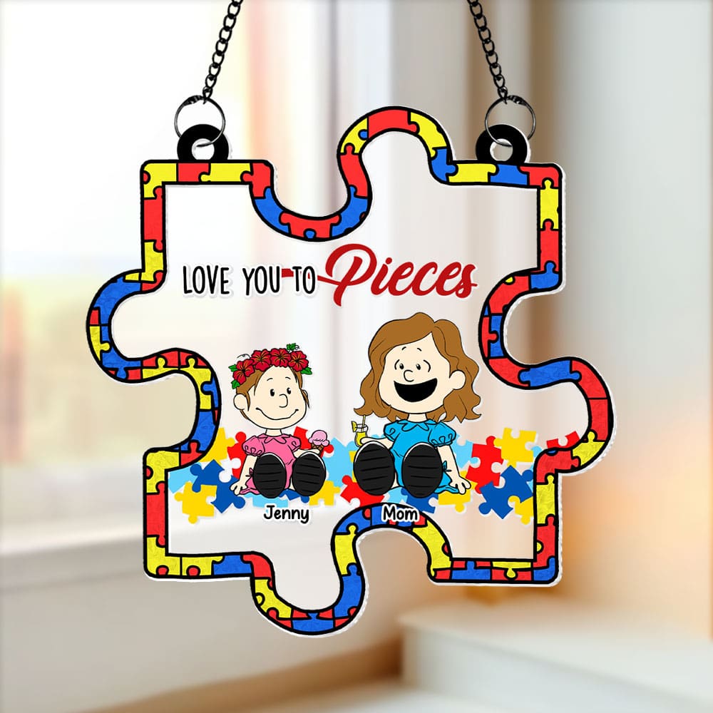 Personalized Gifts For Autism Family Suncatcher Ornament 01kati240225pa - Ornament - GoDuckee