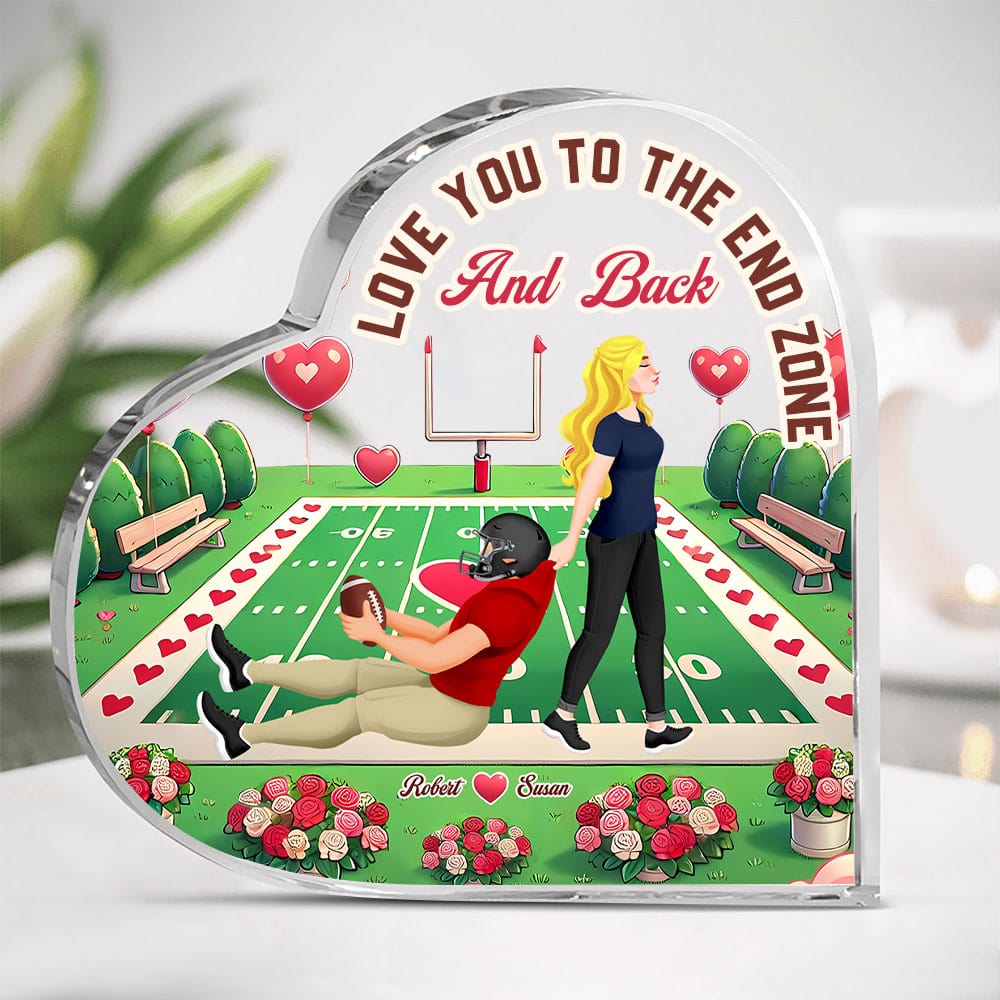 Personalized Gifts For Football Couple Plaque, Love You To The End Zone 01tgti191224pa - Shaped Plaques - GoDuckee