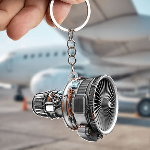 Personalized Turbofan Aircraft Engine Keychain 03HUTI220623 - Keychains - GoDuckee