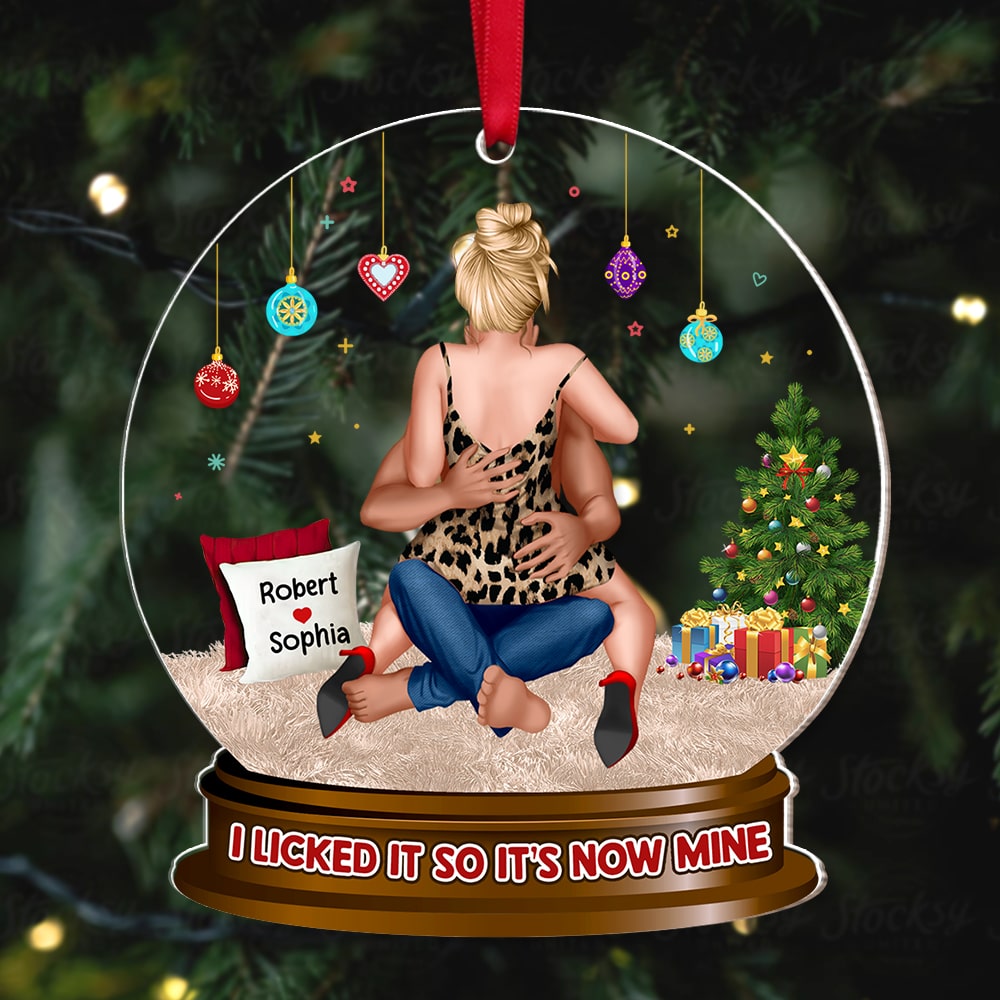 I Licked It So It's Now Mine Personalized Ornament, Christmas Gift For Couple - Ornament - GoDuckee