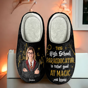 Personalized Gifts For Teachers Home Slippers Teacher is Rather Good 01HTTI180124TM - Shoes - GoDuckee