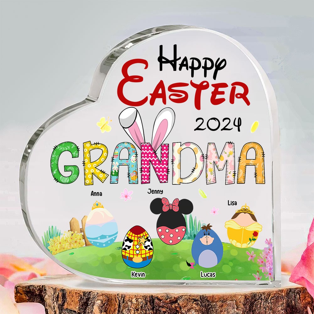 Personalized Gifts For Grandma Heart Plaque Happy Easter 05HTTI150224 - Shaped Plaques - GoDuckee
