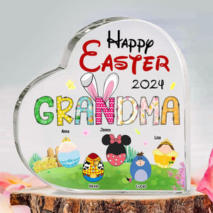 Personalized Gifts For Grandma Heart Plaque Happy Easter 05HTTI150224 - Shaped Plaques - GoDuckee